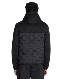 Blouson met vaste capuchon - zwart