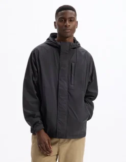 Blouson met vaste capuchon - zwart