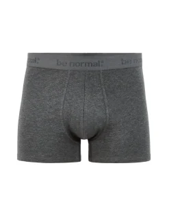 Boxer in uni stretch katoen - antraciet