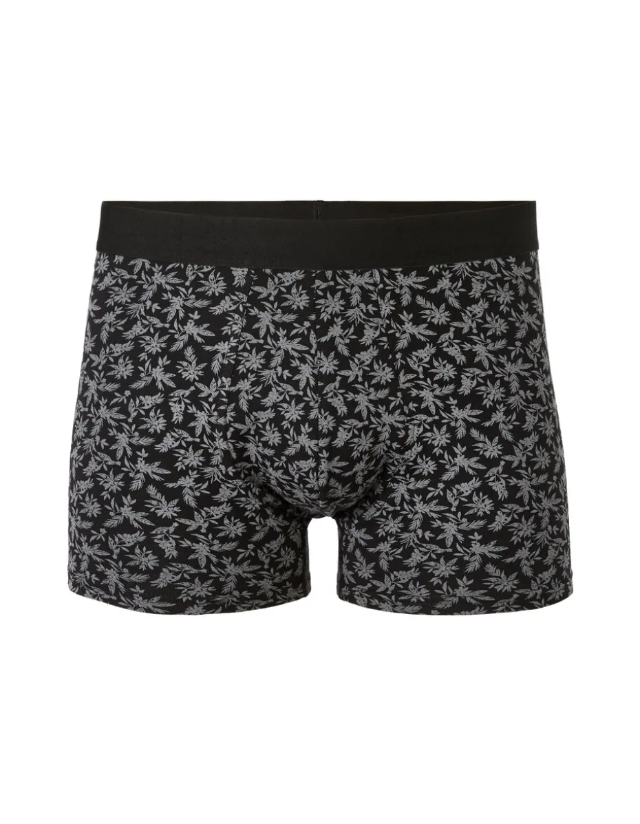 Boxershorts met plantaardig motief - zwart