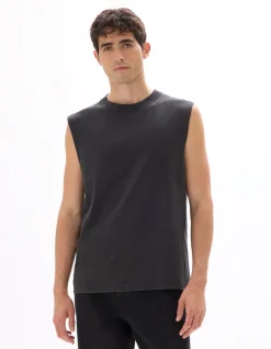 Boxy top met ronde hals 100% katoen - zwart