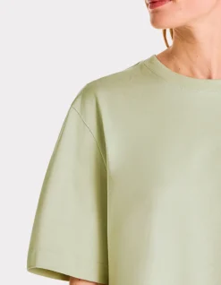 Boxy zwaar katoenen t-shirt - groen