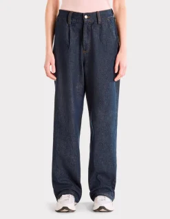 brede elastische taille jeans - raw
