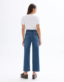 Brede enkellange jeans - blauw