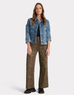 Broek met wijde enkel - luipaardprint