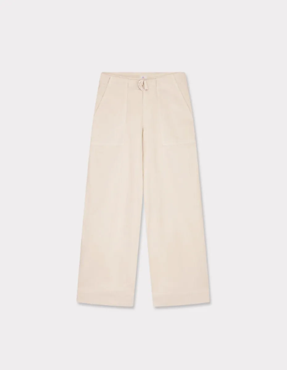 Cargobroek met riemzakken - beige
