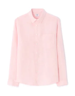 Casual regular fit overhemd 100% linnen - roze