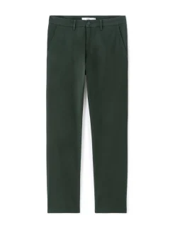 Chino broek straight fit stretch katoen - donkergroen