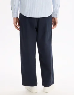 Chino loose 100% katoen stretch - marine