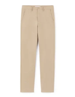 Chino straight broek van stretchkatoen - beige