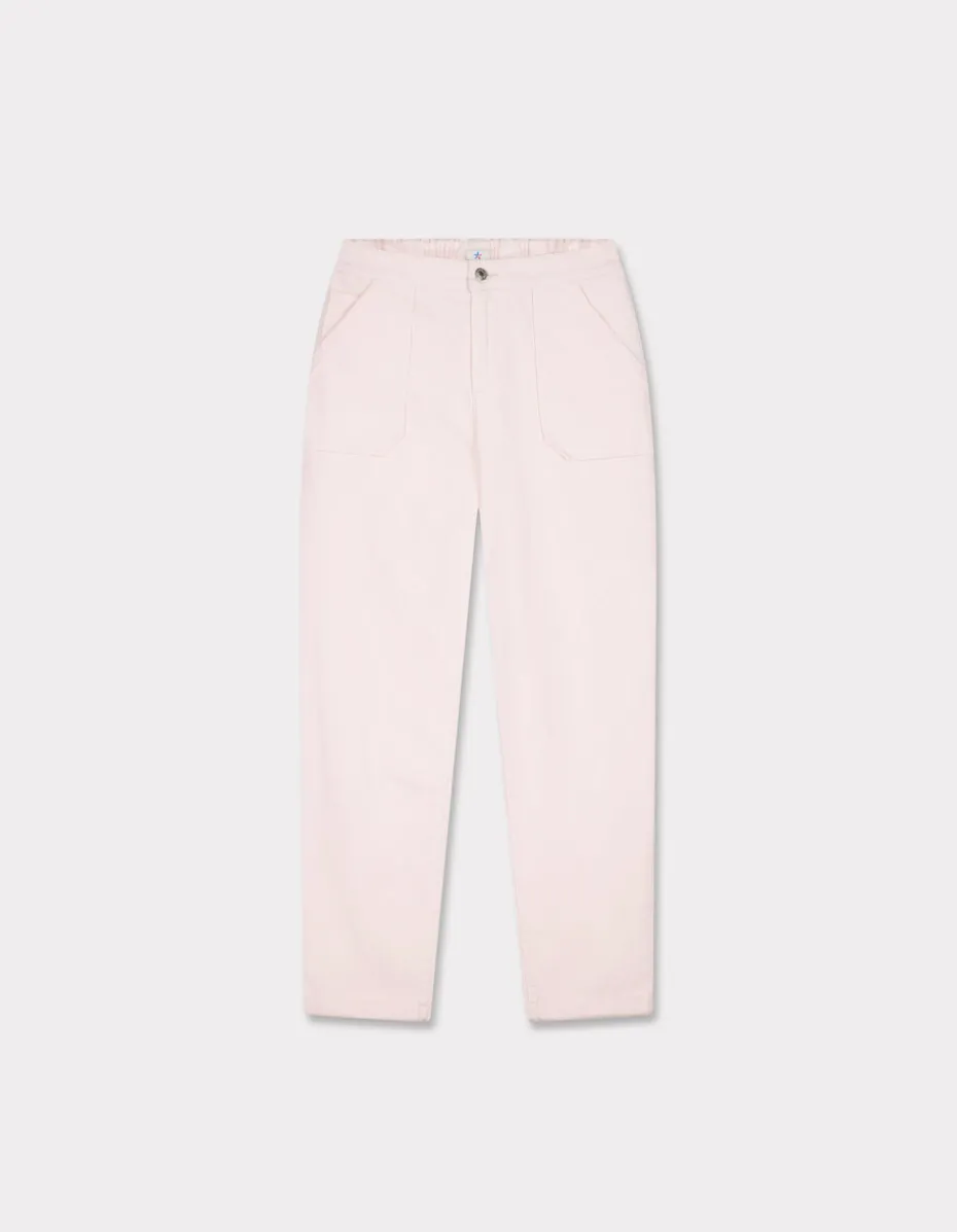 Comfortabele chino met elastische taille - roze