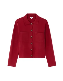 Compact gebreid vest - bordeaux