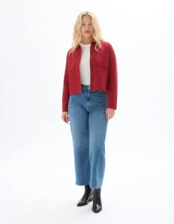 Compact gebreid vest - bordeaux