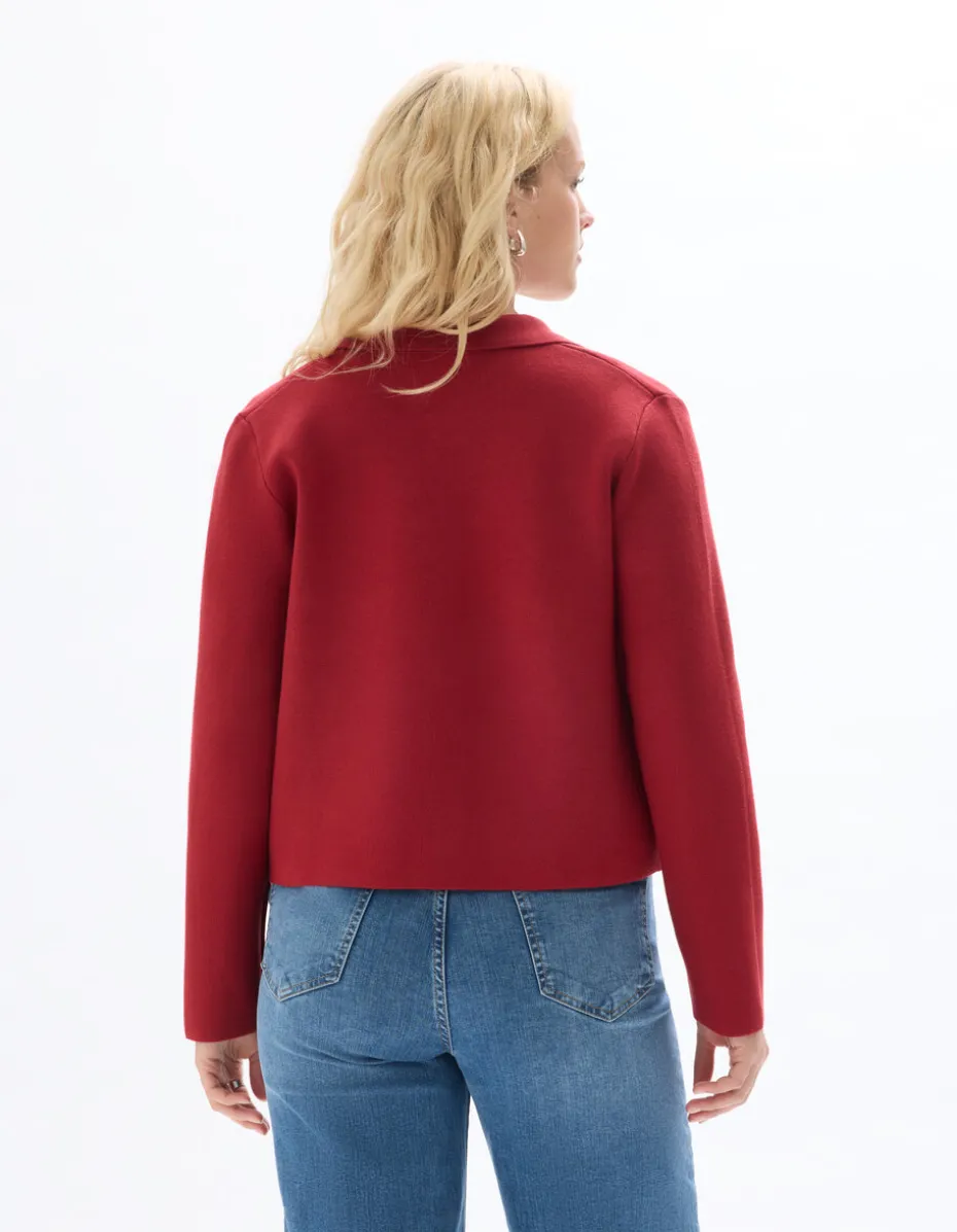 Compact gebreid vest - bordeaux