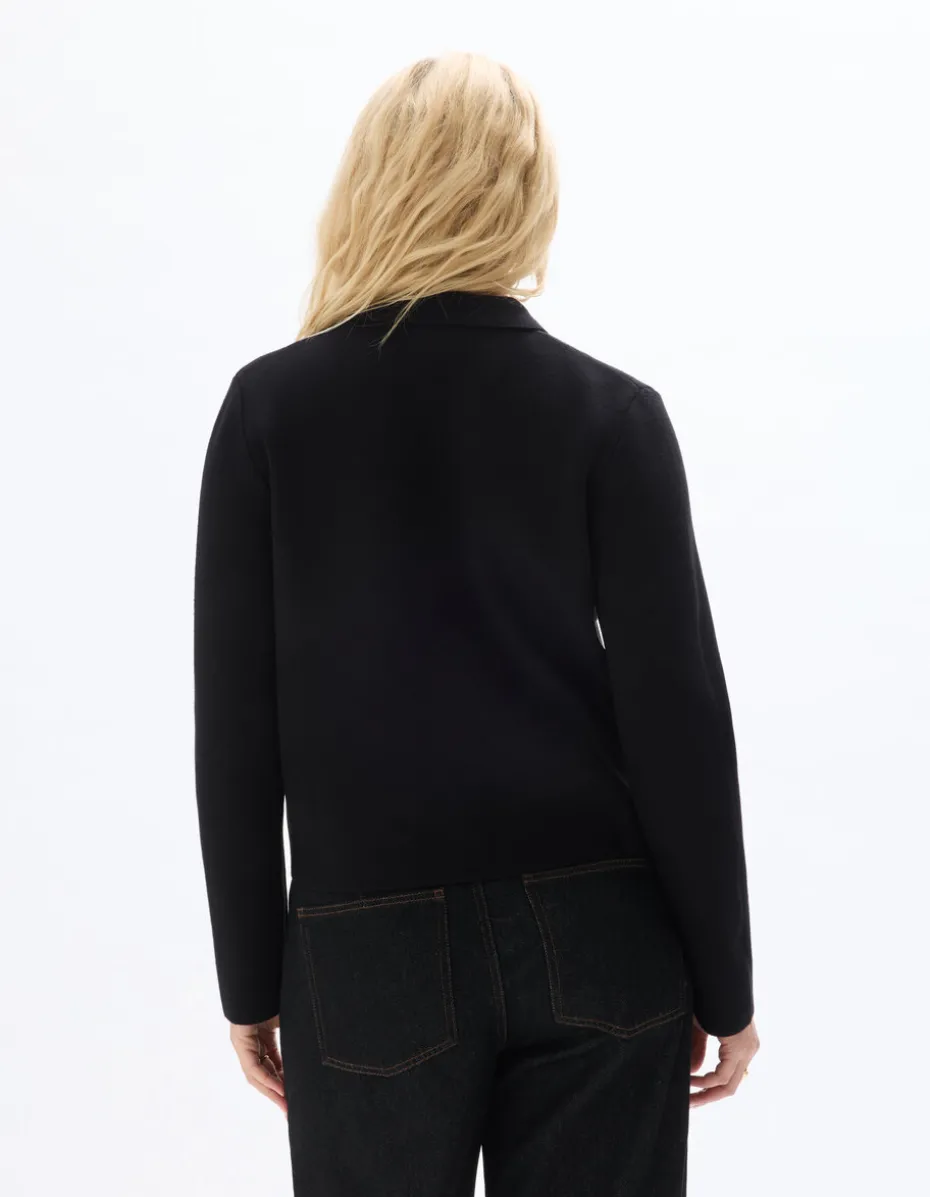 Compact gebreid vest - zwart