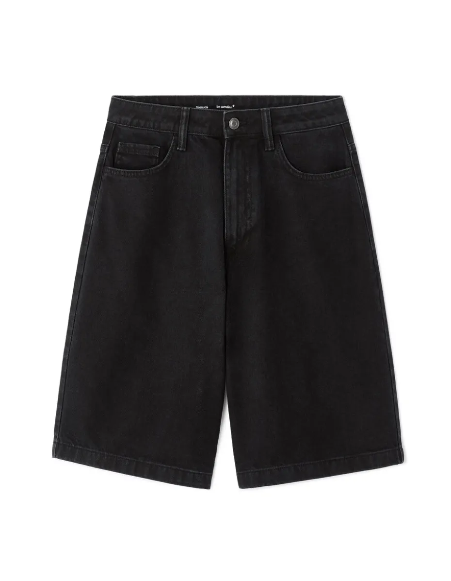 Denim bermuda - zwart