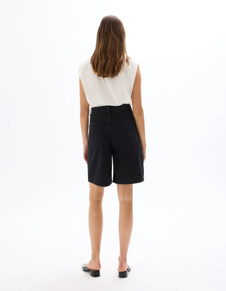 Denim bermuda - zwart