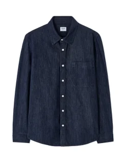 Denim hemd regular fit 100% katoen - marineblauw