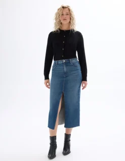Denim rok met split - denim