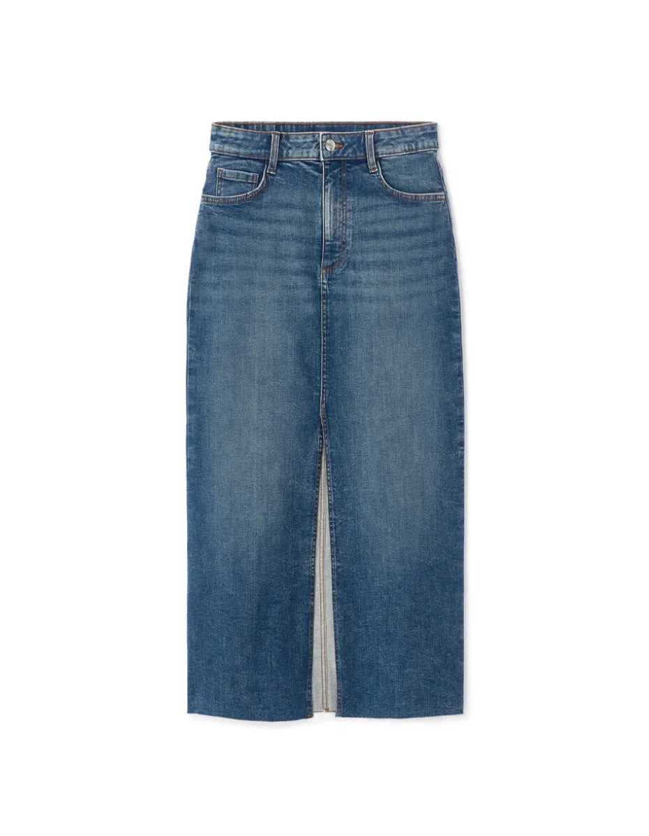Denim rok met split - denim