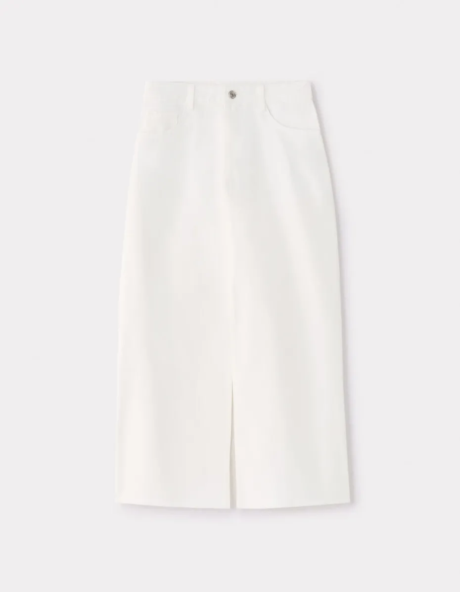 Denim rok met split - wit