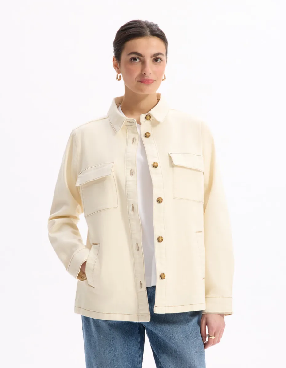 Denim-effectjasje - beige