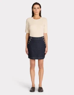 Denimrok met decoratieve knopen - denim