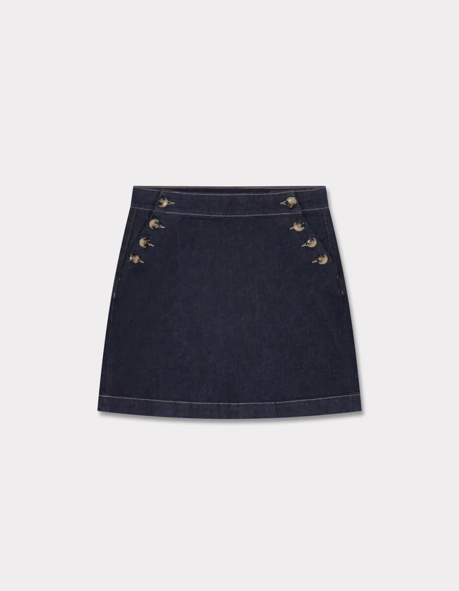 Denimrok met decoratieve knopen - denim