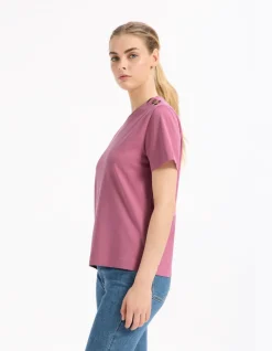 Dik katoenen T-shirt met knopen - roze