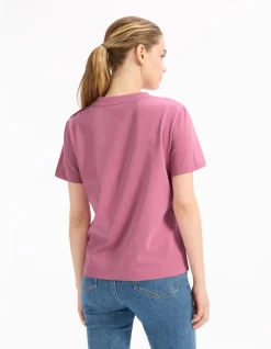 Dik katoenen T-shirt met knopen - roze