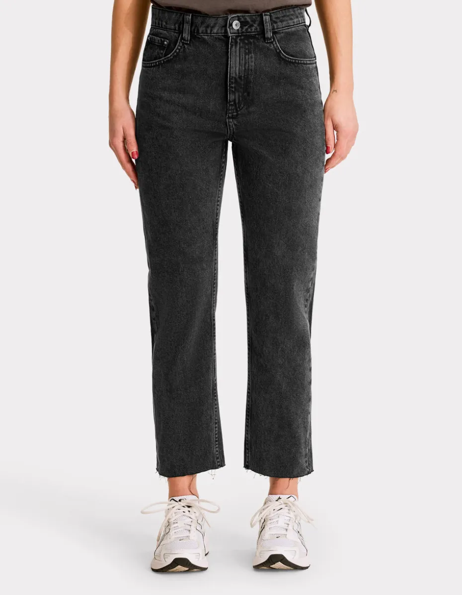 7/8e rechte jeans - lichtgrijs