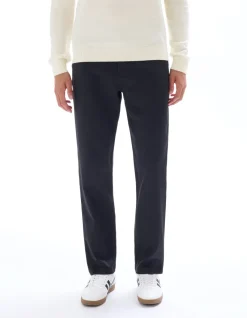 Effen straight fit chinobroek - zwart