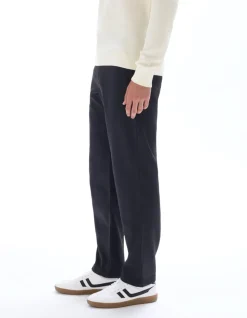 Effen straight fit chinobroek - zwart