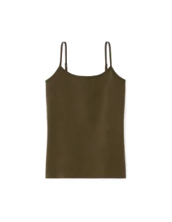 Effen tanktop met spaghettibandjes - kaki
