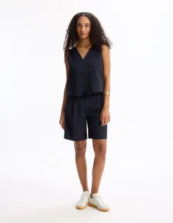 Elegante Bermuda shorts - marineblauw