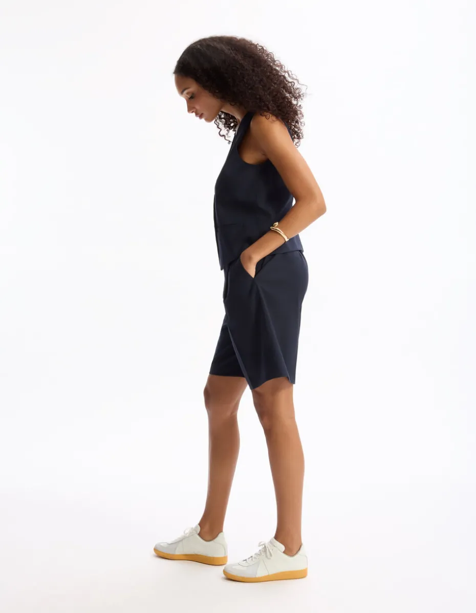 Elegante Bermuda shorts - marineblauw