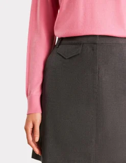 Elegante rok met zakken - grijs