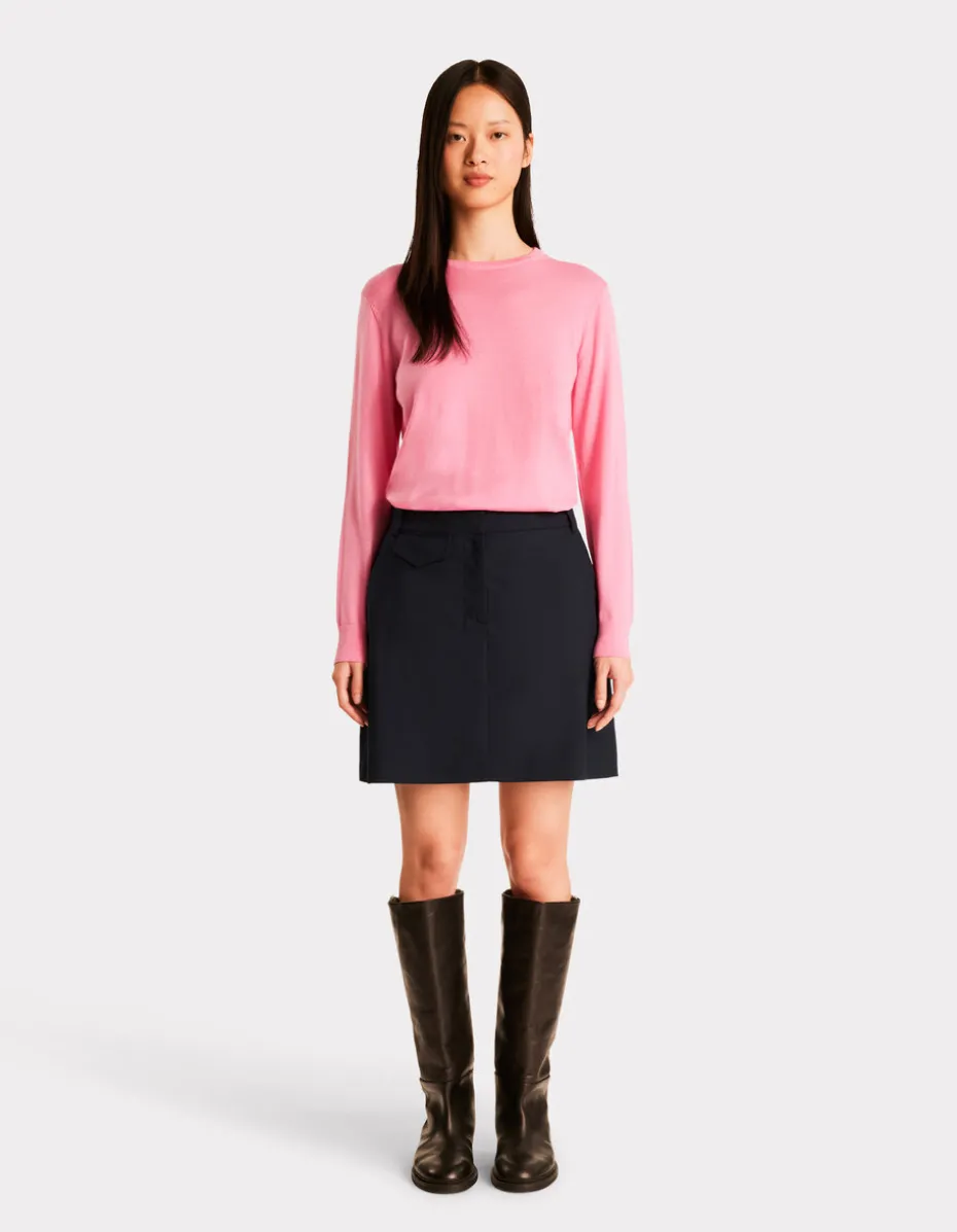 Elegante rok met zakken - marineblauw