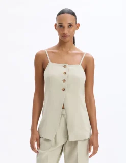 Elegante top met bandjes - grijs