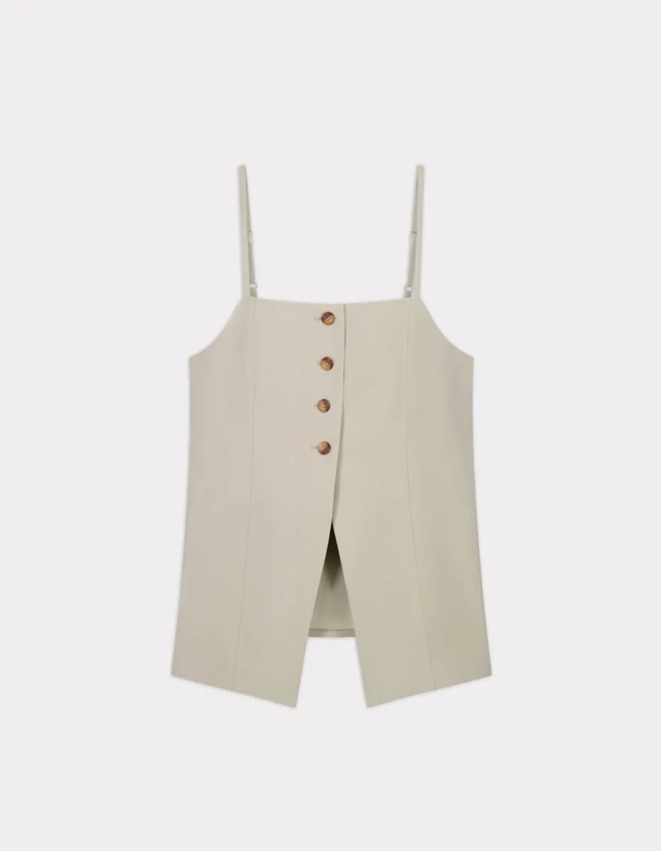 Elegante top met bandjes - grijs