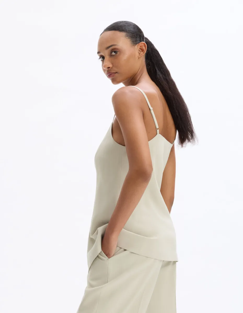 Elegante top met bandjes - grijs
