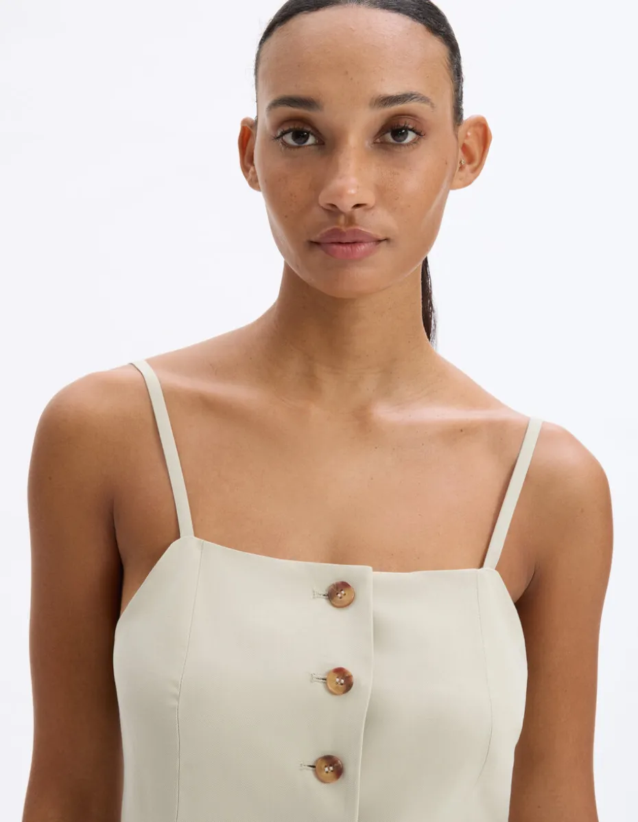 Elegante top met bandjes - grijs