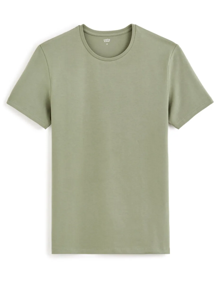 Essentiel - Slim-fit kaki T-shirt