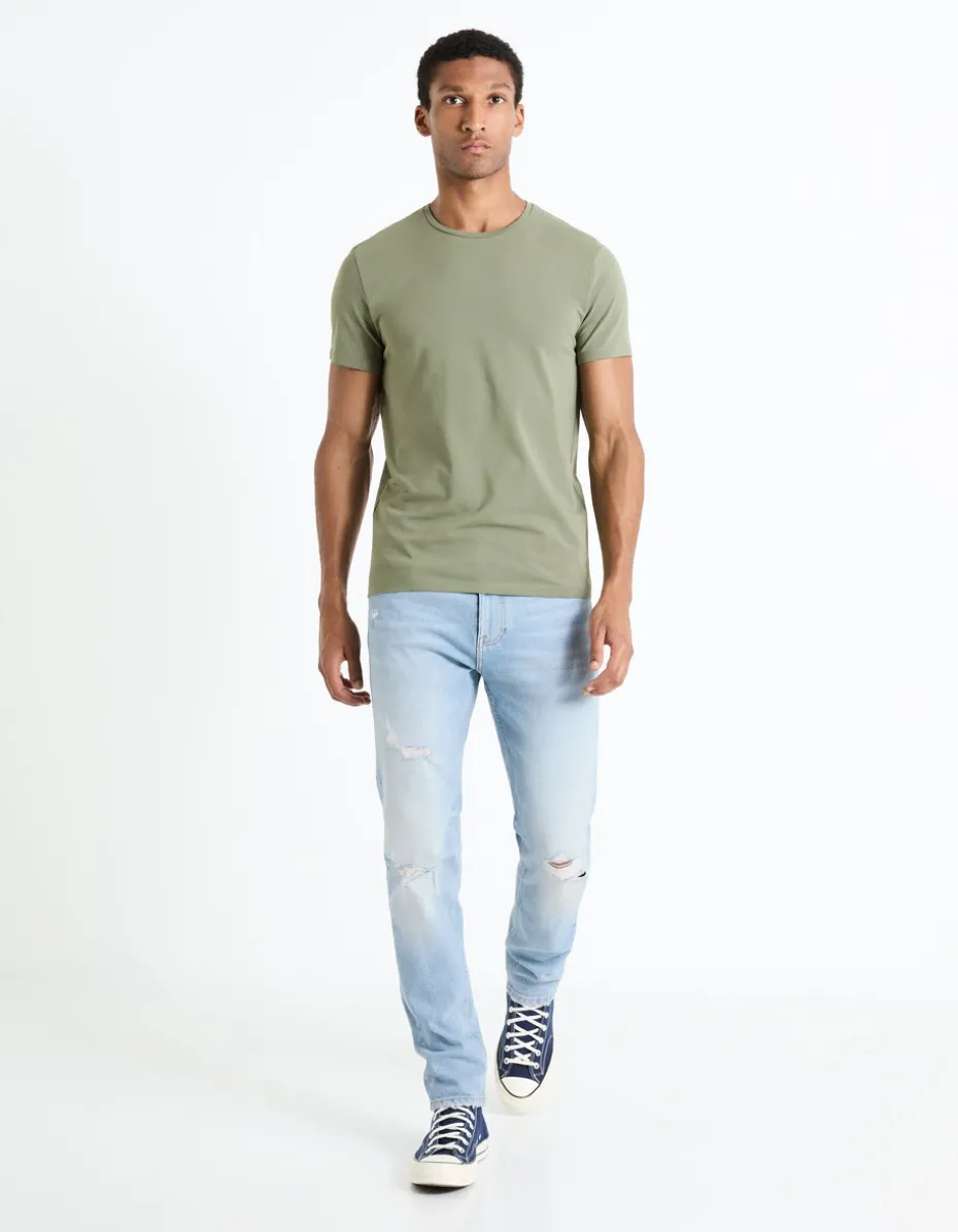 Essentiel - Slim-fit kaki T-shirt