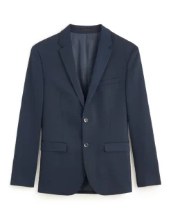 Extra slim stretch kostuumvest - blauw