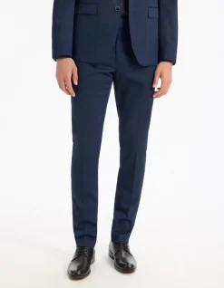 Extra slim stretch kostuumbroek - blauw