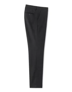 Flanellen slim fit kostuumbroek - donkergrijs