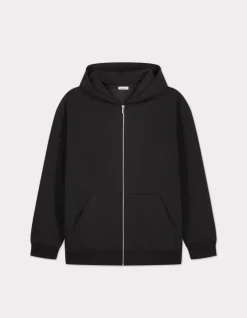 Fleece jack met capuchon en ritssluiting - antracietgrijs