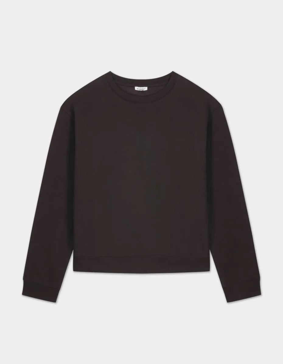 Fleece sweatshirt met ronde hals - antracietgrijs