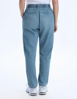 Gebleekte enkellange worteljeans